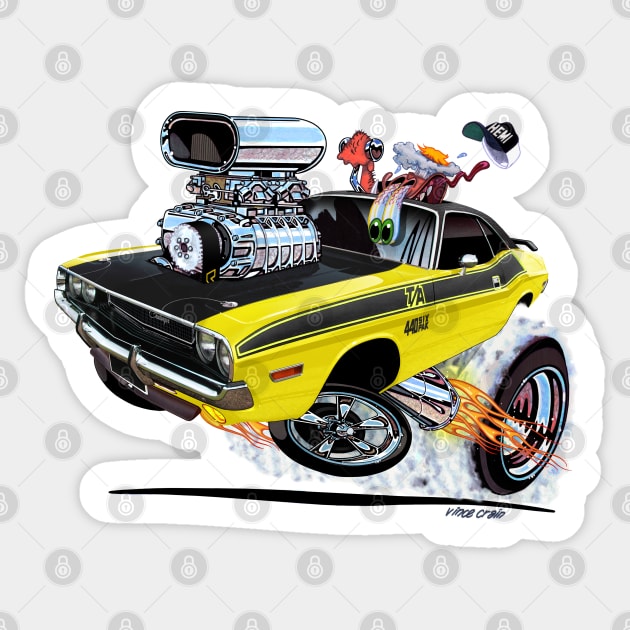 Vince Crain High Octane 1970 Dodge Challenger Sticker by vincecrain